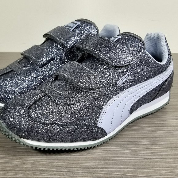 PUMA Whirlwind Glitz Sneaker, Grey, Childrens Size 3 / 34.5 (ages 5-8) - Picture 1 of 11